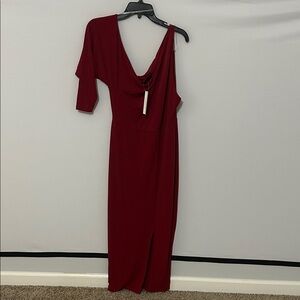 Elegant Burgundy One-Shoulder Dress